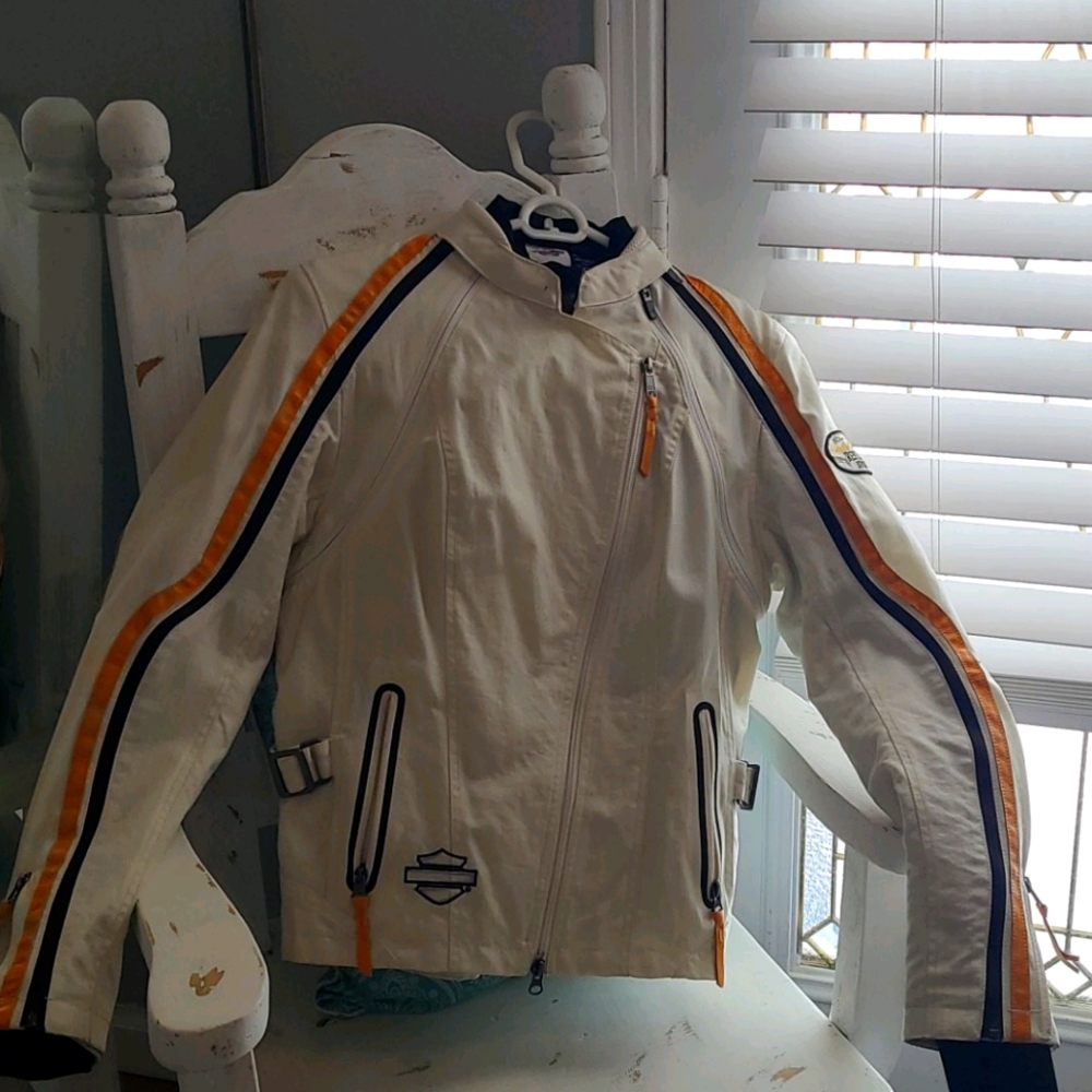 Womens Cream Harley Davidson Riding Jacket
